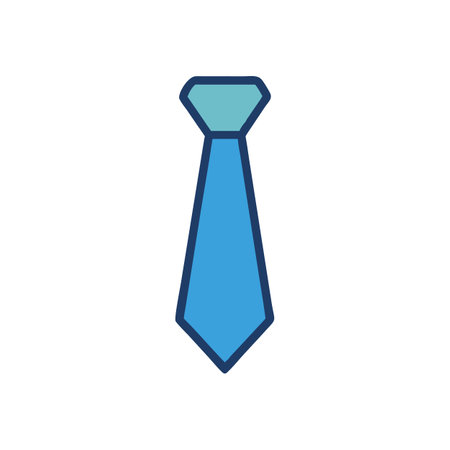 Simple blue tie illustration on a black background designのイラスト素材