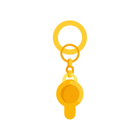 Shiny golden medal or keychain isolated on black backgroundのイラスト素材
