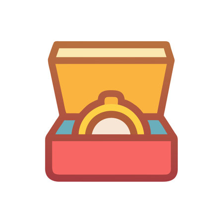 Modern icon of a ring in a jewelry boxのイラスト素材