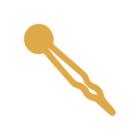 Elegant Golden Bobby Pin on Dark Background Illustrationのイラスト素材