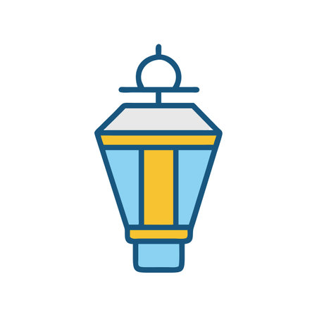 Vector illustration of a vintage style lantern isolated on blackのイラスト素材