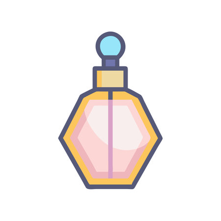 Elegant perfume bottle illustration isolated on black backgroundのイラスト素材