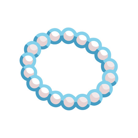 Pastel beaded bracelet with blue and white accents illustrationのイラスト素材