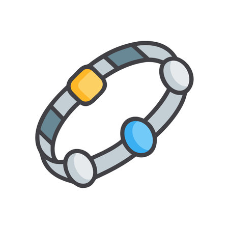 Modern bracelet design with geometric accents on black backdropのイラスト素材