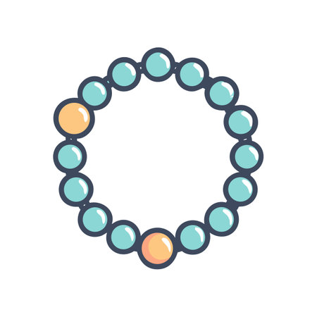 Modern beaded bracelet with colorful gems on a black backgroundのイラスト素材