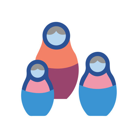 Colorful Matryoshka dolls in a simple vector styleのイラスト素材