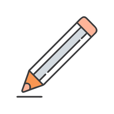 Pencil drawing a line on a black background imageのイラスト素材