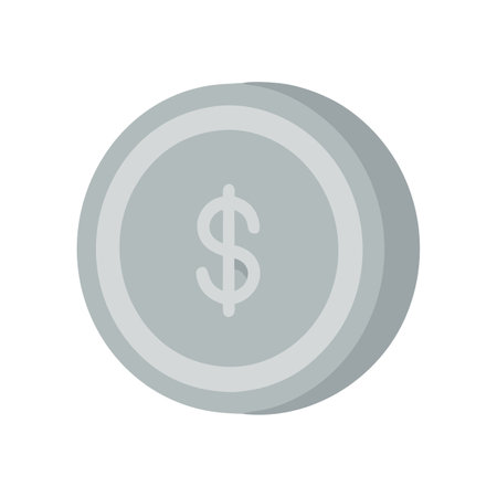 Isolated silver coin on black background with a dollar signのイラスト素材