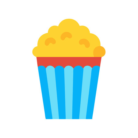 Colorful cupcake isolated on black background for sweet illustrationsのイラスト素材