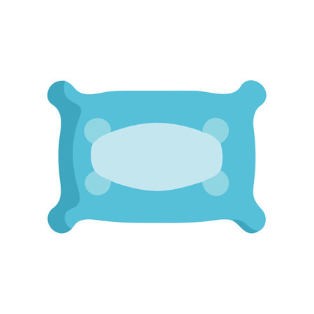 Simple blue pillow illustration against black background, vector styleのイラスト素材