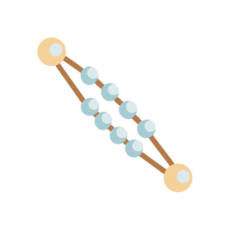 Flat vector icon of abacus with blue beads isolatedのイラスト素材