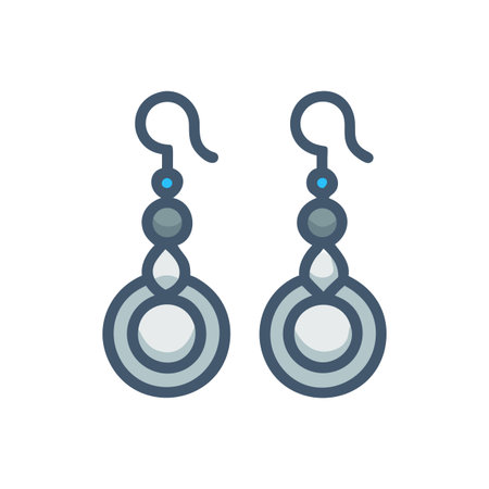 Elegant dangle earrings jewelry fashion accessory on black backgroundのイラスト素材