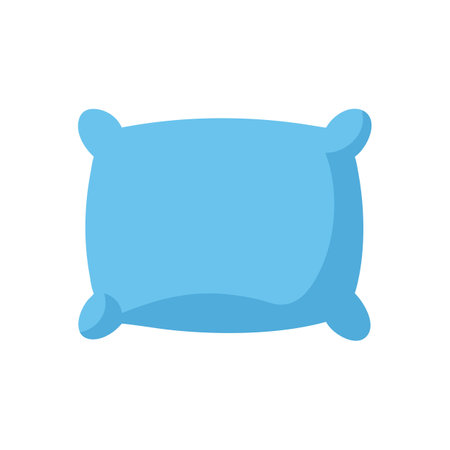Soft blue pillow on black background, sleep and relaxationのイラスト素材