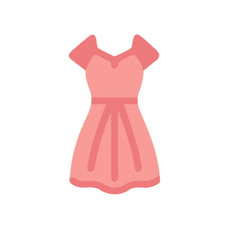 Simple flat illustration of a pink dress on blackのイラスト素材