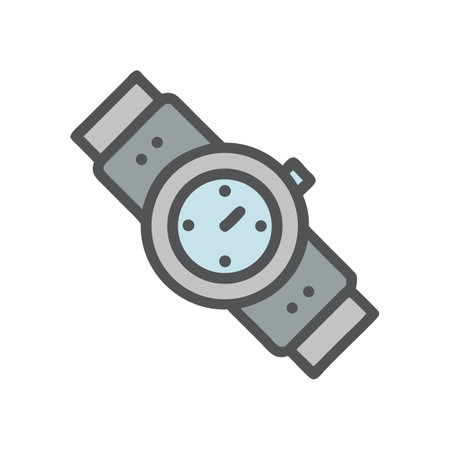 Simple gray wristwatch design, perfect for stylish time managementのイラスト素材