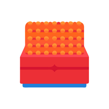 Retro pixel art bed with orange circles patternのイラスト素材