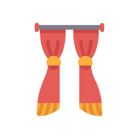 Stylized flat vector graphic of red theater curtainsのイラスト素材