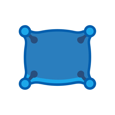 Stylized blue cushion design isolated on a black backgroundのイラスト素材