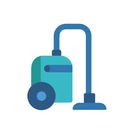 Aqua and blue vacuum cleaner in a flat styleのイラスト素材