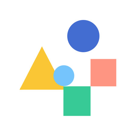 Abstract Geometric Shapes Composition on Black Background Design Elementのイラスト素材