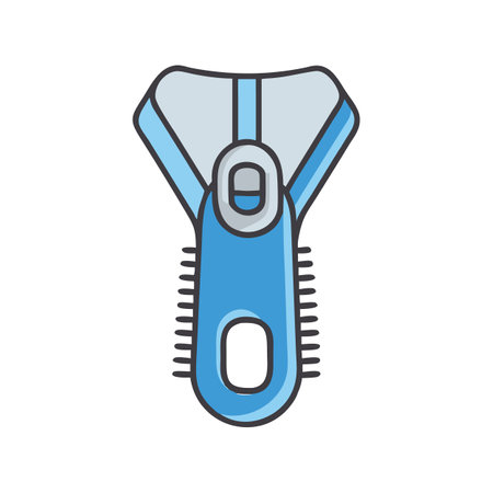 Simplified blue zipper icon illustration on dark backgroundのイラスト素材