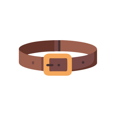 Illustration of a simple brown belt with gold buckleのイラスト素材