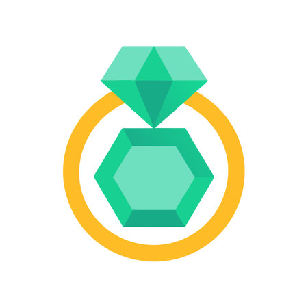 Modern style gemstone ring with simple color block designのイラスト素材