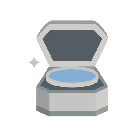 Opened jewelry box with a blue ring platform insideのイラスト素材