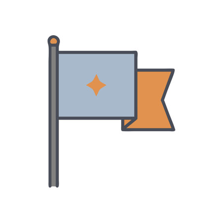 A simple flag icon with a star symbol illustrationのイラスト素材