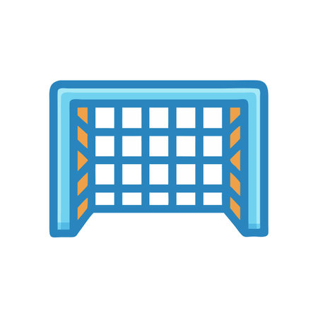 A vector graphic of a soccer goal on black backgroundのイラスト素材