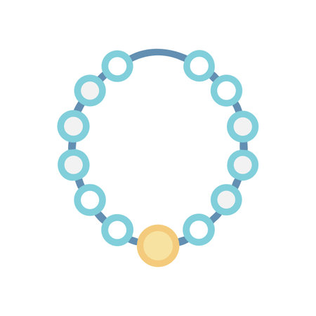Elegant light blue and golden beaded necklace on blackのイラスト素材