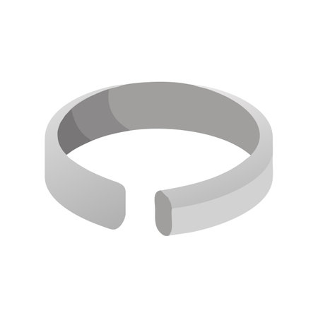 Simple open metal bracelet on a black background visualのイラスト素材