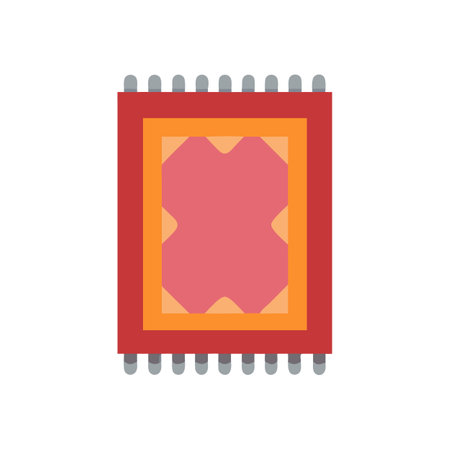 Red carpet with orange border on black background illustrationのイラスト素材