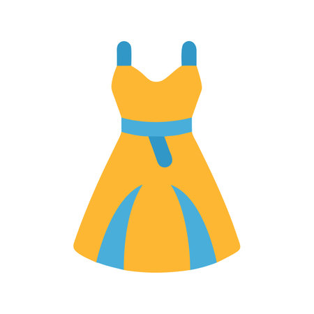 Flat design of a yellow summer dress illustrationのイラスト素材