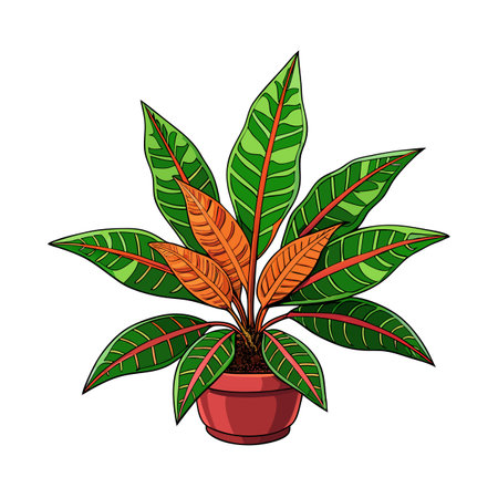 Cartoon style illustration of a potted prayer plantのイラスト素材