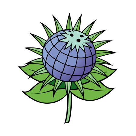 World globe flower illustration on a white background artのイラスト素材