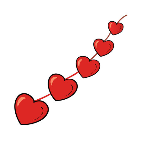 Festive heart garland decoration for Valentine's Day celebrationのイラスト素材