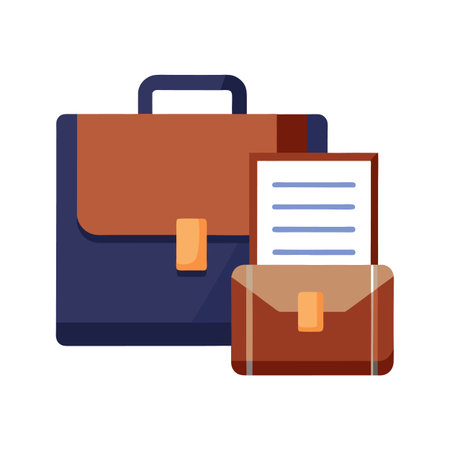Briefcase and documents representing business and organization flat illustrationのイラスト素材