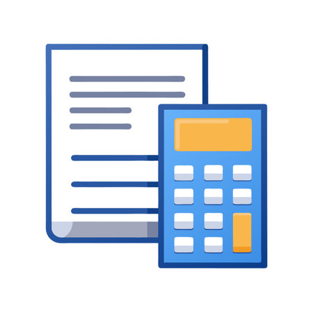 Financial document and calculator icon for accounting tasksのイラスト素材