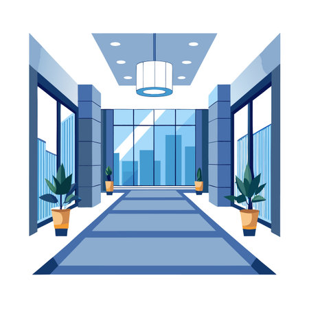 Illustration of a modern office or hotel lobby interiorのイラスト素材
