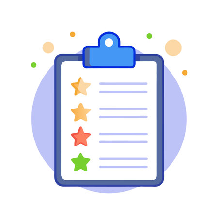 Clipboard with Star Ranking Flat Design Vector Illustrationのイラスト素材
