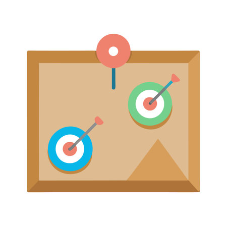Bulletin board with targets, pushpin illustration concept designのイラスト素材