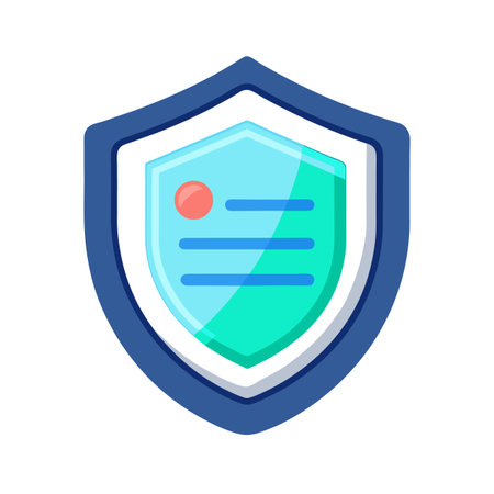 Data protection shield with document graphic, modern designのイラスト素材