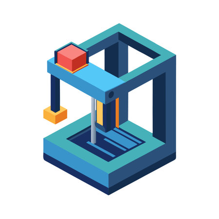Isometric 3D printer illustration for manufacturing and design processのイラスト素材