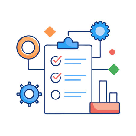 Process checklist automation for task management workflow optimization conceptのイラスト素材