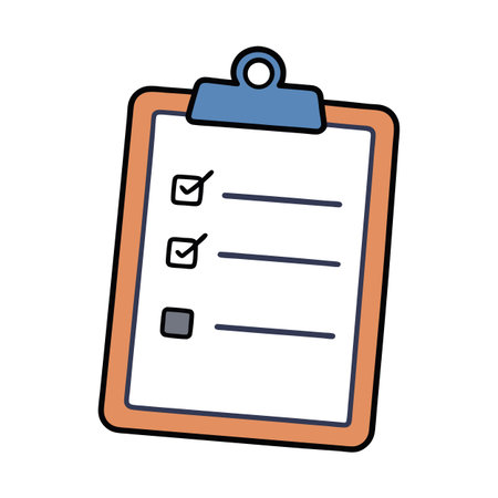 Clipboard with checklist form for tracking progress and planningのイラスト素材