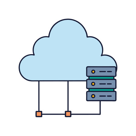 Illustrative cloud server concept showing connection and data storageのイラスト素材