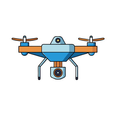 Illustration of a drone with camera, flat design styleのイラスト素材