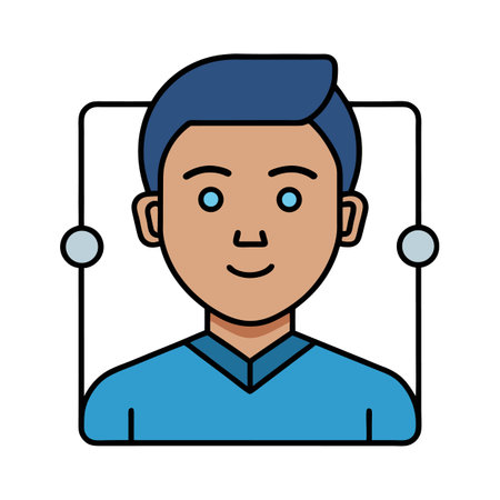 Cartoon style man icon for profile or avatar useのイラスト素材