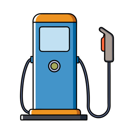 Gas pump illustration with nozzle and display screenのイラスト素材